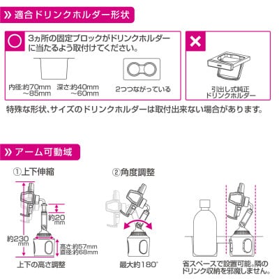 ペルシードのワンタッチスマホホルダー ドリンクイン