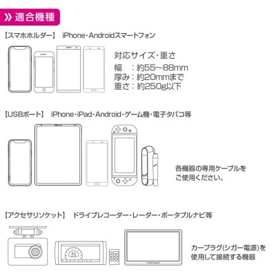 ペルシードのワンタッチスマホホルダー アクセサリソケット