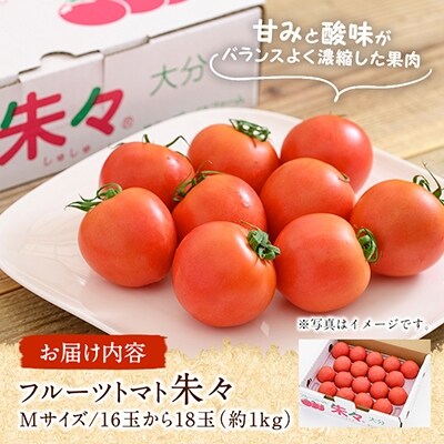 フルーツトマト 朱朱 Mサイズ (計1kg・16-18玉) 