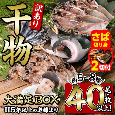 【期間限定・さば切り身2切付】<訳あり> 干物大満足BOX (40尾以上・5-8種)  
