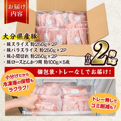 豚肉 バラエティーパック(合計2kg・4種)