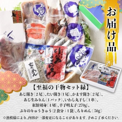老舗海産物問屋 選りすぐり 干物 セット 緑 (9種)