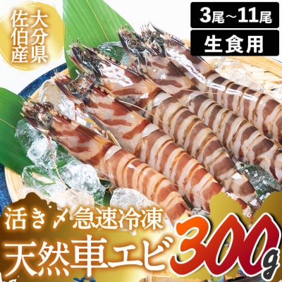 天然 活き〆車エビ 生食用 (計300g)  