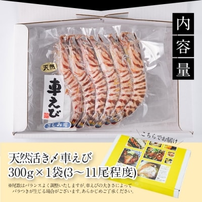 天然 活き〆車エビ 生食用 (計300g)  