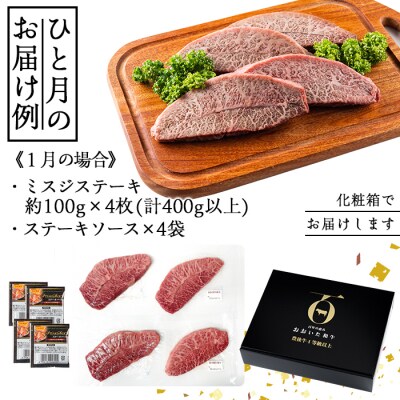 <定期便・全6回 (隔月)>おおいた和牛 低温熟成 ステーキ 定期便 (2ヶ月ごとにお届け) 