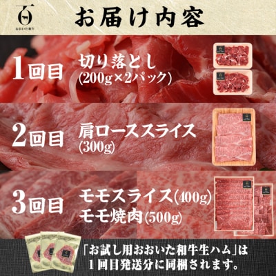 <定期便・全3回(連続)>豊後牛・おおいた和牛定期便(総量1.75kg)