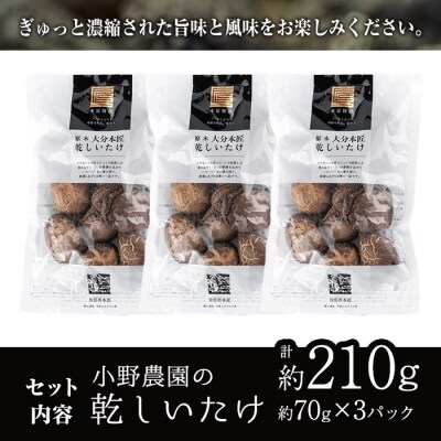 原木 乾しいたけ (計210g・70g×3P)