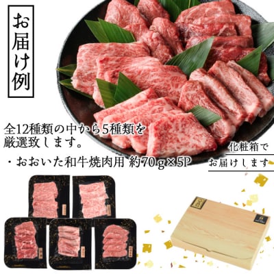 <訳あり>おおいた和牛お試し食べ比べ焼肉5種セット(合計350g・70g×5種)