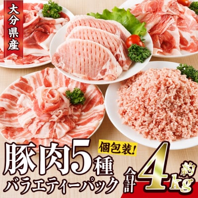 豚肉 バラエティーパック(合計4kg・5種)