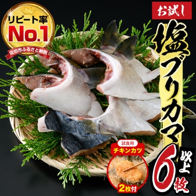 【試食用チキンカツ付】<お試し用>ひもの丸丁の塩ブリカマ(3～4枚入り)×2パック