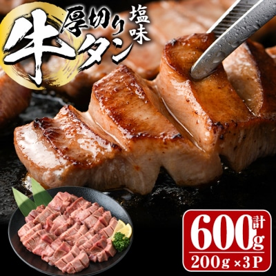 厚切り 塩味 牛タン (計600g)
