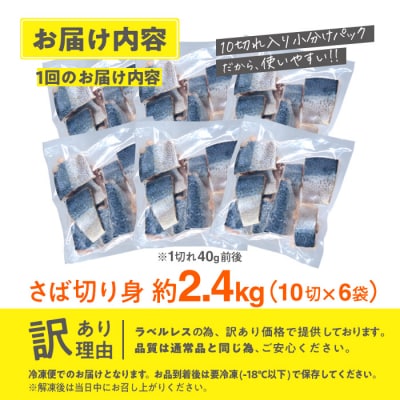 訳あり・鯖 切り身(総計約2.4kg・60切)