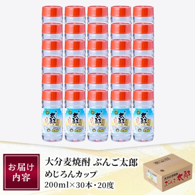 大分麦焼酎 ぶんご太郎 めじろんカップ (計30本・1本あたり200ml)