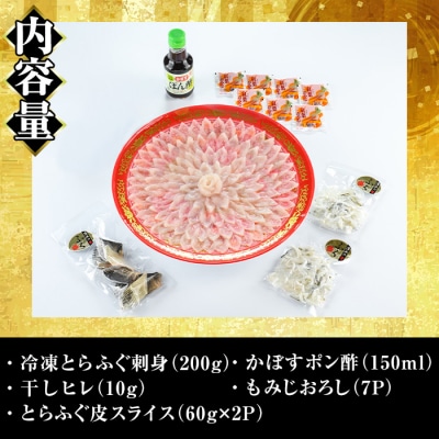 <瞬間凍結>生簀直送 とらふぐ 刺身 セット (6-7人前) 
