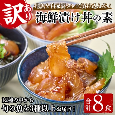 <訳あり>地魚海鮮漬け丼の素 (計8食)