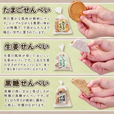 佐伯養鶏のたまごせんべい 3種食べ比べセット(合計3袋)