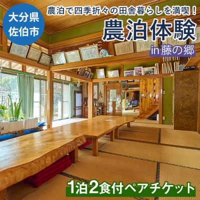 農泊体験・藤の郷 ペア1泊2食(ペアチケット)