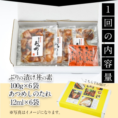 ぶり 漬け丼 セット (6袋:隔月3回) 