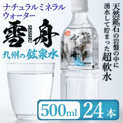 ナチュラル ミネラル ウォーター 雪舟 500ml (計24本)