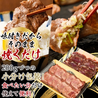 <定期便・全3回 (4か月ごとの発送)>たっぷり! 薄切り 塩 牛タン・牛ハラミ セット