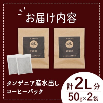 メール便でお届け! コーヒー 水出しパック タンザニア産コーヒー豆 (50g×2袋)