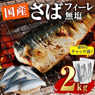 鯖 フィーレ 無塩 (計2kg・1kg×2袋)