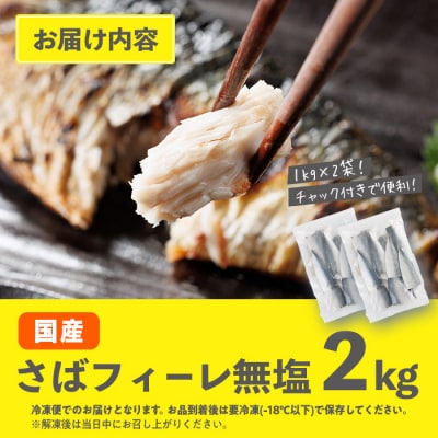 鯖 フィーレ 無塩 (計2kg・1kg×2袋)