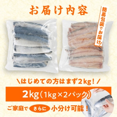 <2026年4月より順次発送予定><訳あり・不揃い> 塩さば フィーレ (計2kg・1kg×2袋)