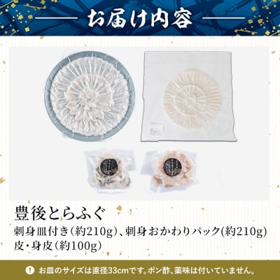 豊後 とらふぐ 刺身 おかわり 付き セット (総量約520g)