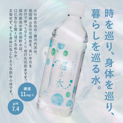 <定期便・全6回 (毎月)> ナチュラルミネラルウォーター 巡る水 500ml 