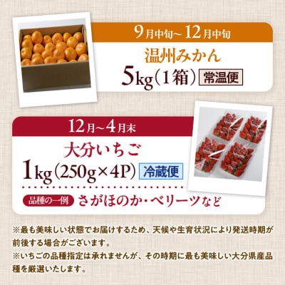 <定期便・全4回>大分県産旬のフルーツ定期便 (4種・総量9kg) 