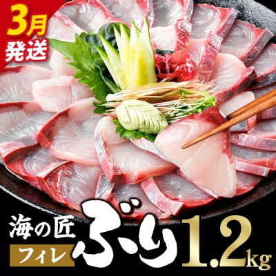 <先行予約受付中!2027年3月以降順次発送予定!>海の匠 ブリ フィレ (1.2kg)