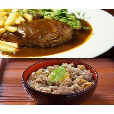やな商店　デミグラスハンバーグ&黒毛和牛牛丼の具セット(各2個)_HD085-018