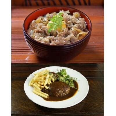 やな商店　デミグラスハンバーグ&黒毛和牛牛丼の具セット(各2個)_HD085-018