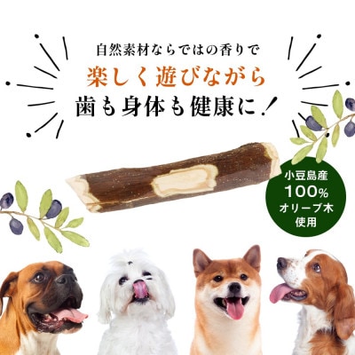 【獣医師推奨】小豆島産オリーブの犬用はみが木　M(中型犬用)　1本入り×3袋