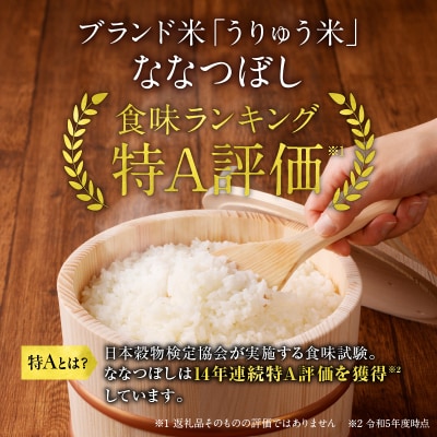 【定期便全12回】令和6年産 うりゅう米 ななつぼし 玄米 5kg(5kg×1袋)毎月1回お届け