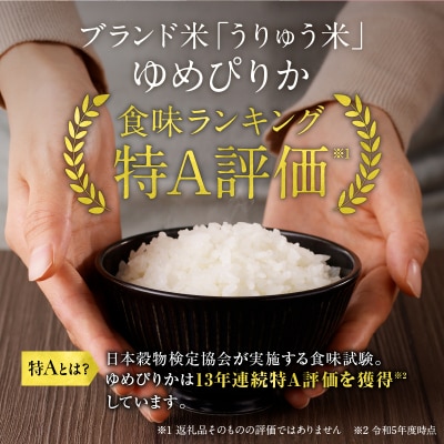 【定期便全4回】 うりゅう米 ゆめぴりか 無洗米 5kg(5kg×1袋)毎月1回お届け