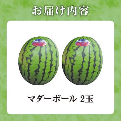 【関東地方までの配送】【令和8年産先行受付】北海道雨竜町産 小玉スイカ 「マダーボール」2玉