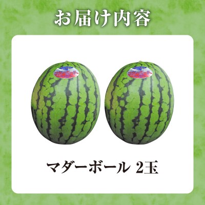 【関東地方までの配送】【令和8年産先行受付】北海道雨竜町産 小玉スイカ 「マダーボール」2玉