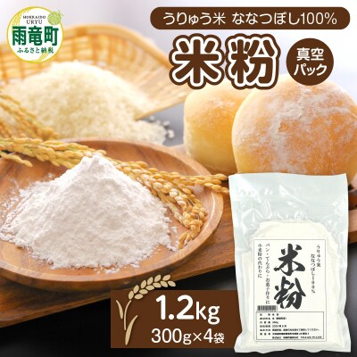 北海道 雨竜町産 うりゅう米 ななつぼし 米粉 1.2kg(300g×4個)