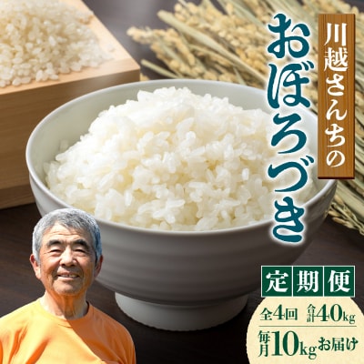 【定期便全4回】令和6年産 川越さんちの おぼろづき　10kg(5kg×2袋)毎月1回お届け