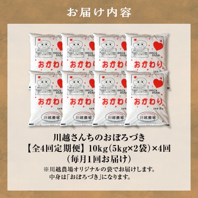 【定期便全4回】令和6年産 川越さんちの おぼろづき　10kg(5kg×2袋)毎月1回お届け