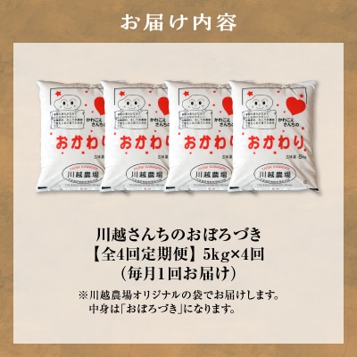 【定期便全4回】令和6年産 川越さんちの おぼろづき　5kg(5kg×1袋)毎月1回お届け