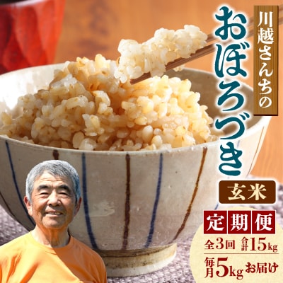 【定期便全3回】令和7年産 川越さんちの おぼろづき 玄米 5kg (5kg×1袋)毎月1回お届け