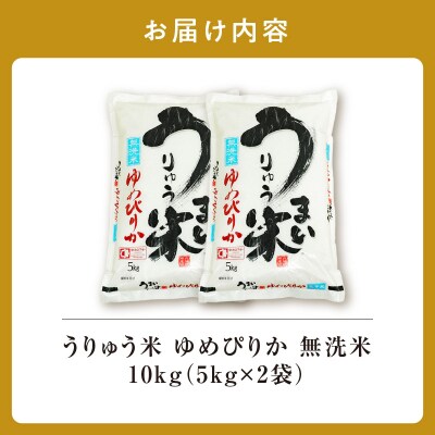 【8月発送】 うりゅう米 ゆめぴりか 無洗米 10kg(5kg×2袋) 令和7年産