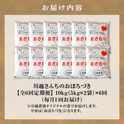 【定期便全6回】 令和8年産 川越さんちの おぼろづき 10kg (5kg×2袋) 毎月1回お届け