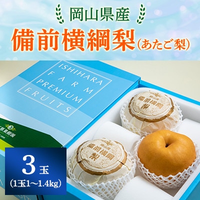 【2025年発送】備前横綱梨 3玉箱 (1～1.4kg玉)(BY3-10)
