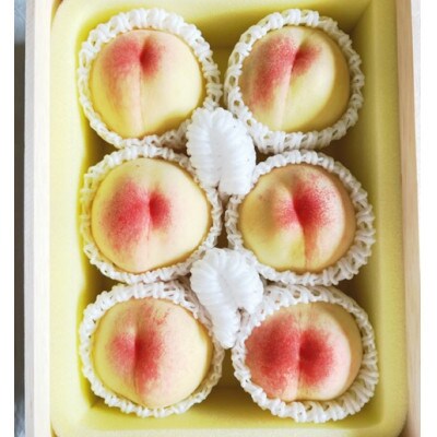 【2026年発送】岡山県産 岡山白桃6玉(1玉250g以上)ロイヤル 化粧箱入り