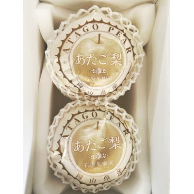 岡山県産 あたご梨 2玉 青秀以上 (約1.4kg )化粧箱入り