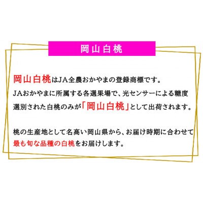 岡山県産 桃 岡山白桃 2027年 エース 3玉×約200g 計600g Lサイズ